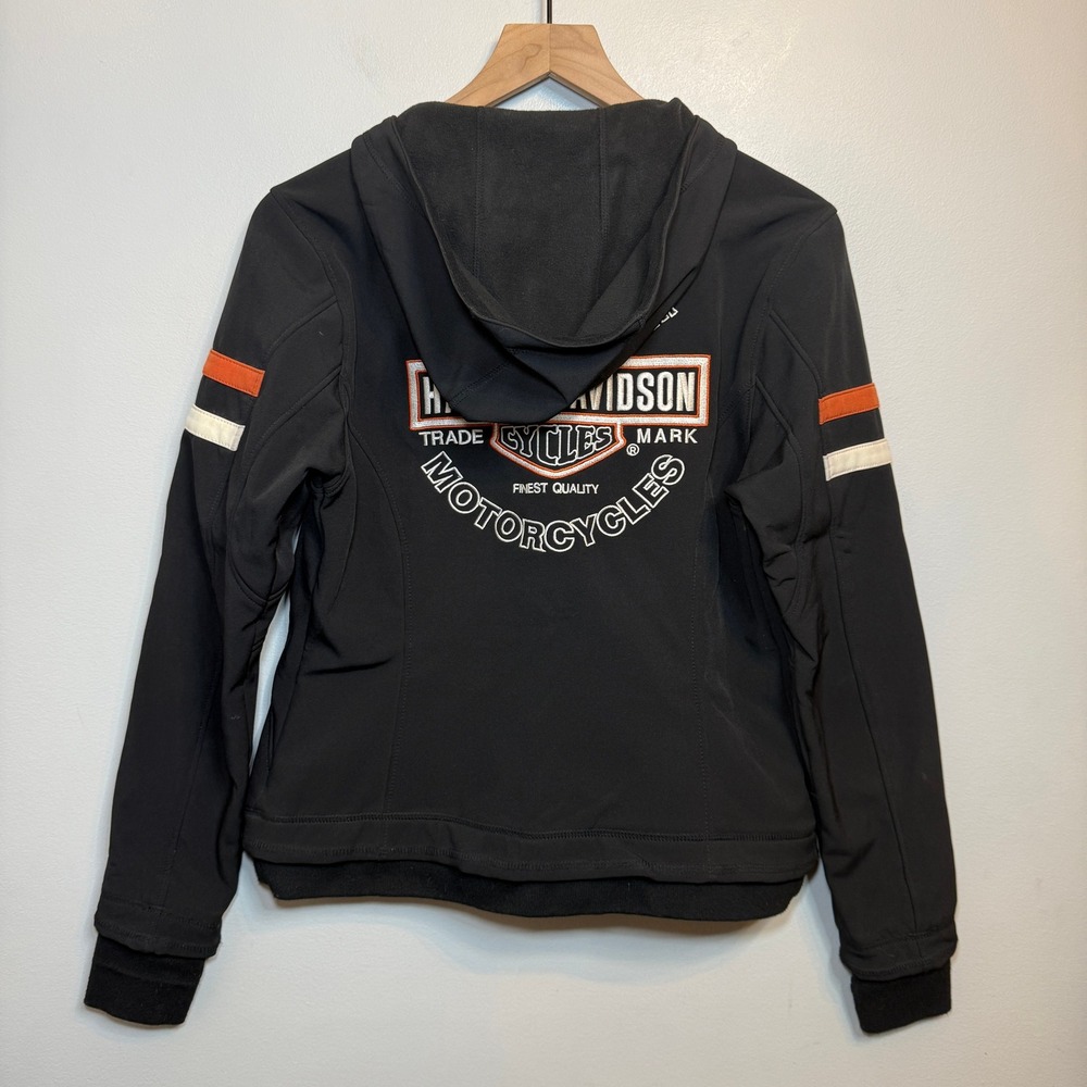 Harley Davidson Women's Black Softshell Hooded Jacket Embroidered Logo Medium - Picture 8 of 10